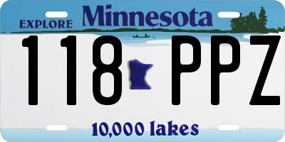 MN license plate 118PPZ