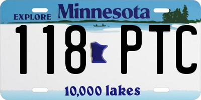 MN license plate 118PTC