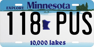MN license plate 118PUS