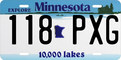 MN license plate 118PXG