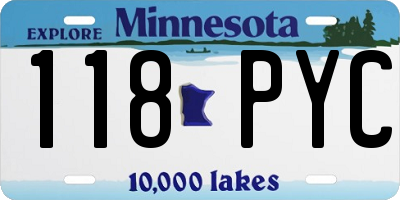 MN license plate 118PYC