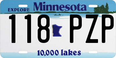 MN license plate 118PZP
