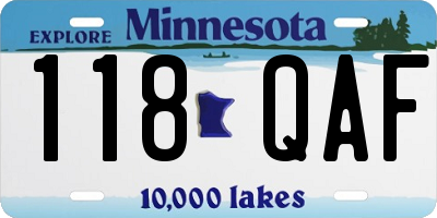 MN license plate 118QAF