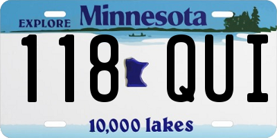 MN license plate 118QUI