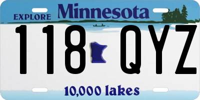 MN license plate 118QYZ