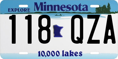 MN license plate 118QZA