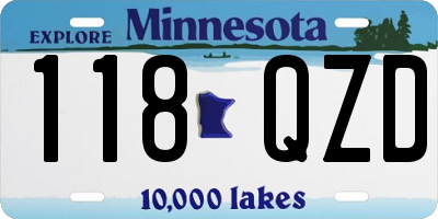 MN license plate 118QZD