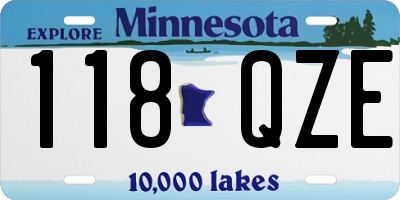 MN license plate 118QZE
