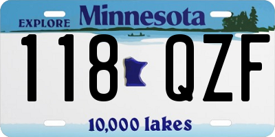 MN license plate 118QZF