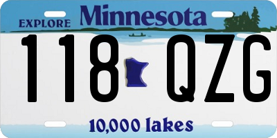 MN license plate 118QZG