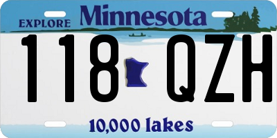 MN license plate 118QZH