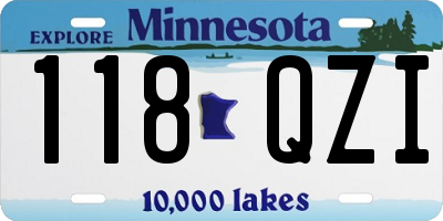 MN license plate 118QZI