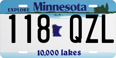 MN license plate 118QZL
