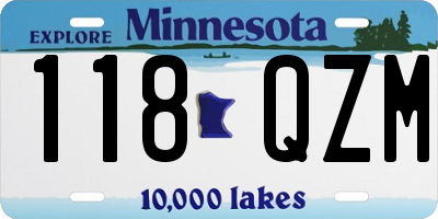 MN license plate 118QZM