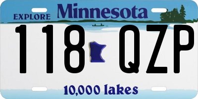 MN license plate 118QZP