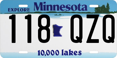 MN license plate 118QZQ