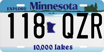 MN license plate 118QZR