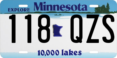 MN license plate 118QZS