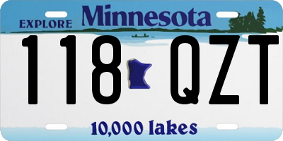 MN license plate 118QZT