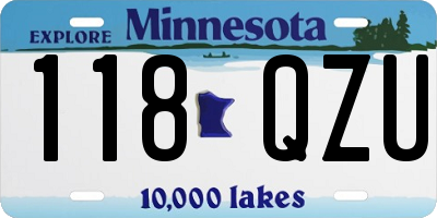 MN license plate 118QZU