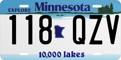 MN license plate 118QZV