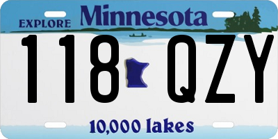 MN license plate 118QZY