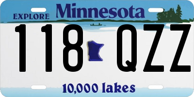 MN license plate 118QZZ