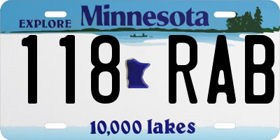 MN license plate 118RAB