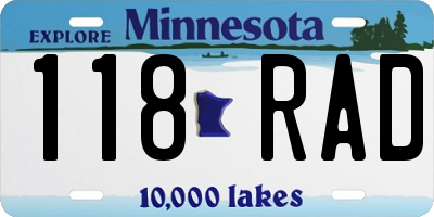 MN license plate 118RAD
