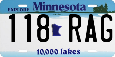MN license plate 118RAG