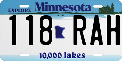 MN license plate 118RAH
