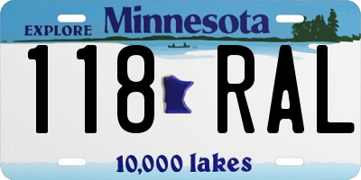 MN license plate 118RAL