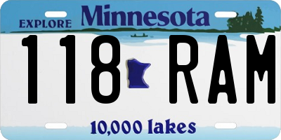 MN license plate 118RAM