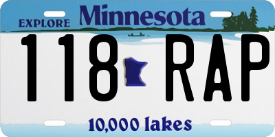 MN license plate 118RAP