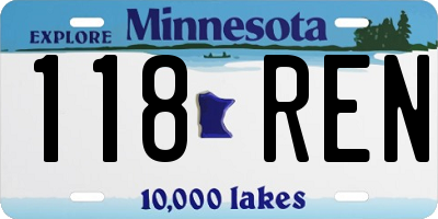 MN license plate 118REN