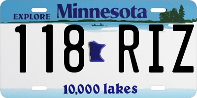 MN license plate 118RIZ