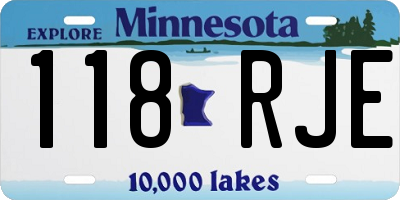 MN license plate 118RJE