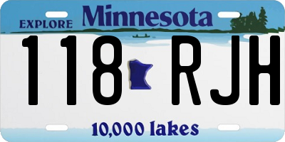 MN license plate 118RJH