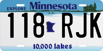 MN license plate 118RJK