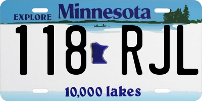 MN license plate 118RJL