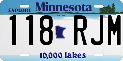 MN license plate 118RJM