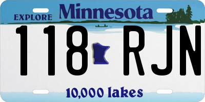 MN license plate 118RJN