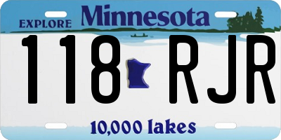MN license plate 118RJR