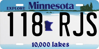 MN license plate 118RJS