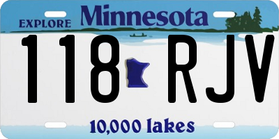 MN license plate 118RJV