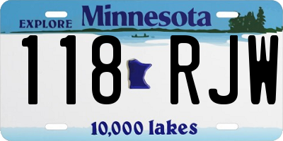 MN license plate 118RJW