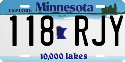 MN license plate 118RJY