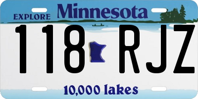 MN license plate 118RJZ