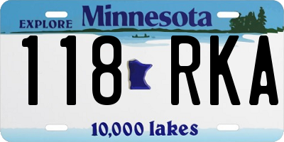 MN license plate 118RKA