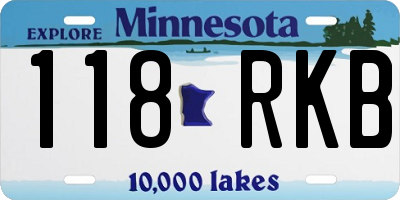 MN license plate 118RKB